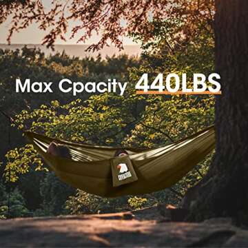 COVACURE Camping Hammock with Net - Lightweight Double Hammock 2 * 10ft Straps, Portable Hammocks, Camping Accessories for Outdoor, Hiking, Camping, Backpacking, Travel, Beach