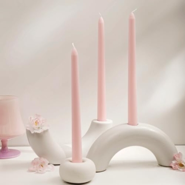 Elegant Pink Taper Candles Set of 4 for Home Decor
