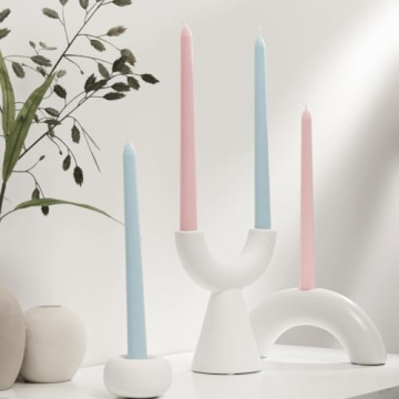 Elegant Pink Taper Candles Set of 4 for Home Decor