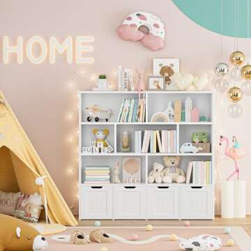 FINETONES Toy Storage Organizer, Large Toy Organizers and Storage with 4 Movable Drawers and 7 Stora...