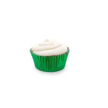 Fox Run Christmas Foil Disposable Bake Cups, 3 x 3 x 1.25 inches, Red