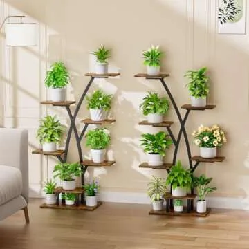 Plant Stand Indoor with Grow Lights - 7 Tiered Plant Shelf Indoor, Corner Plant Stands for Indoor Plants Multiple, 42" Metal Plant Shelves, Plant Flower Holder Display Rack for Home Patio Balcony