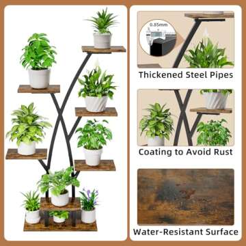 Plant Stand Indoor with Grow Lights - 7 Tiered Plant Shelf Indoor, Corner Plant Stands for Indoor Plants Multiple, 42" Metal Plant Shelves, Plant Flower Holder Display Rack for Home Patio Balcony