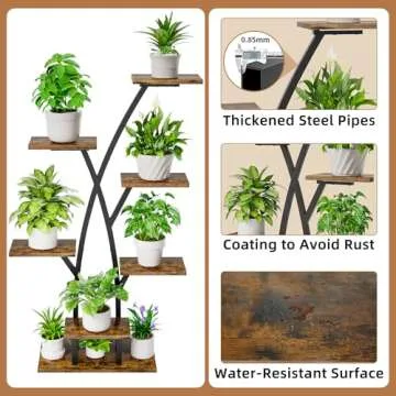Plant Stand Indoor with Grow Lights - 7 Tiered Plant Shelf Indoor, Corner Plant Stands for Indoor Plants Multiple, 42" Metal Plant Shelves, Plant Flower Holder Display Rack for Home Patio Balcony