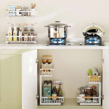 APXPF Height Adjustable Under Sink Organizer for Cabinets