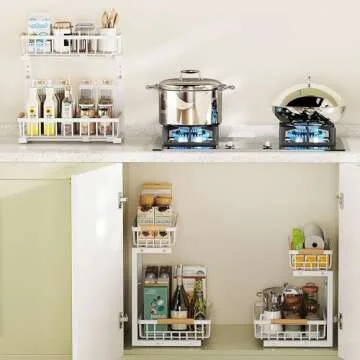 APXPF Height Adjustable Under Sink Organizer for Cabinets