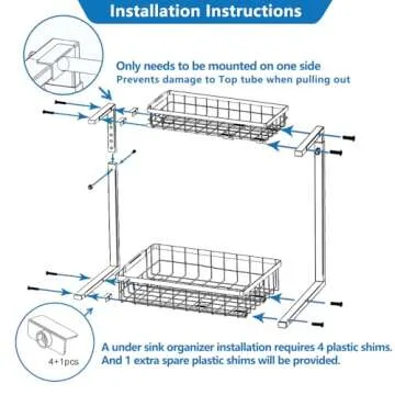 APXPF Height Adjustable Under Sink Organizer for Cabinets