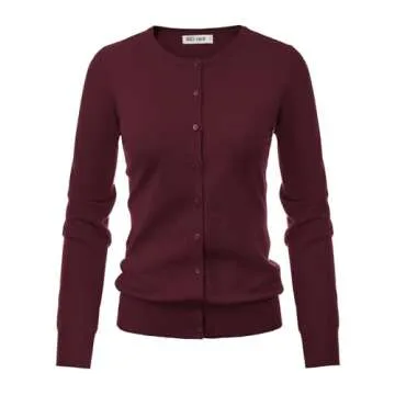 GRACE KARIN Casual Long Sleeve Red Cardigan Sweaters for Women Dressy Button Down Lightweight Sweater Tops XXL