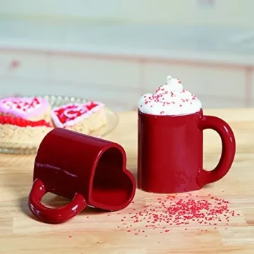 Charming Red Heart Shaped Mugs Set for Love & Gifts