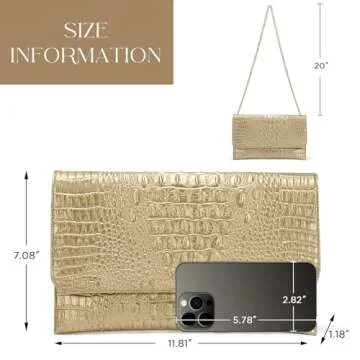 SWEETV Evening Clutch for Women Crocodile PU Leather