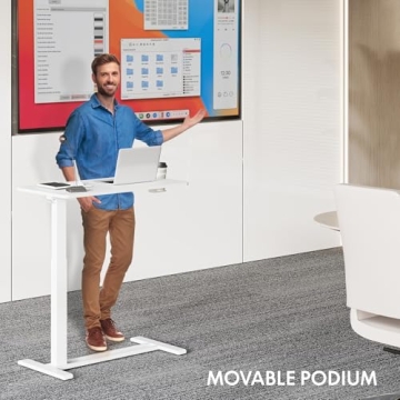 FLEXISPOT Adjustable Bedside Table Rolling Computer Cart