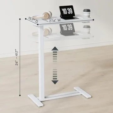 FLEXISPOT Adjustable Bedside Table Rolling Computer Cart