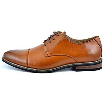 Bruno HOMME MODA ITALY PRINCE Men's Classic Modern Oxford Wingtip Lace Dress Shoes,PRINCE-6-BROWN,11...