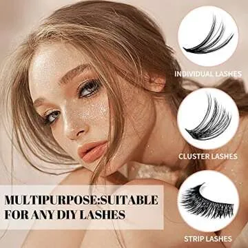 GEMERRY Lash Bond and Seal Cluster Lash Glue for Individual Lashes Long Retention 48-72 Hours Waterproof Individual Lash Glue for Lash Clusters DIY Eyelash Extensions Glue at Home