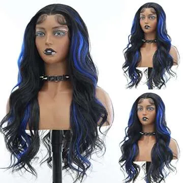 ANDRIA Blue Highlight Lace Front Wig for Cosplay & Events
