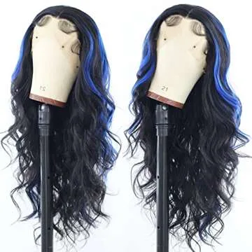 ANDRIA Blue Highlight Lace Front Wig for Cosplay & Events
