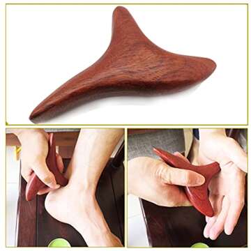 ZYQY Wood Gua Sha Tools Set - 6 Piece Professional Red Wood Fascia Massage Trigger Points Acupunctur...