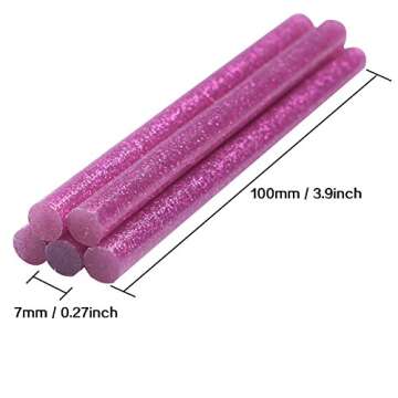 Pektiftn Colored Glitter Hot Glue Sticks - Mini Size 60 pcs for Arts & Crafts