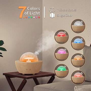 Wanlola 200ml Glass Essential Oil Diffuser with Natural Wood Base, Aromatherapy Diffusers for Home, ...