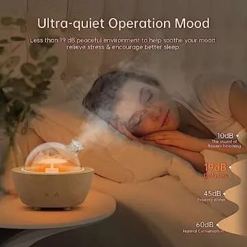 Wanlola 200ml Glass Essential Oil Diffuser with Natural Wood Base, Aromatherapy Diffusers for Home, Cool Mist Air Humidifier with 7 Color Lights for Office, Bedroom