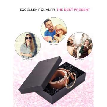 Syhood 2 Pack Women's Leather Belts for Jeans Dresses Fashion Ladies Belt with Gold Double Ring Buckle Brown Black