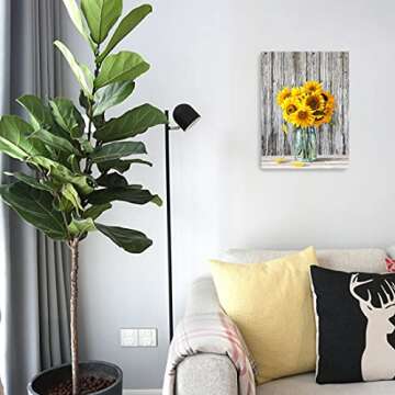 Vibrant Canvas Sunflower Wall Art for Home Decor