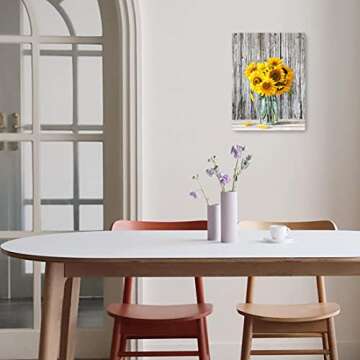 Vibrant Canvas Sunflower Wall Art for Home Decor