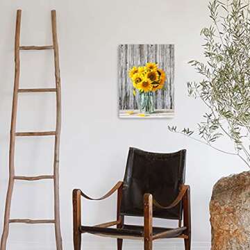Vibrant Canvas Sunflower Wall Art for Home Decor