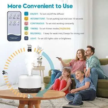 YIKUBEE 500ml Essential Oil Diffuser with Remote Control