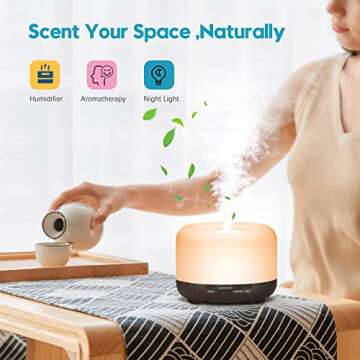 YIKUBEE 500ml Essential Oil Diffuser with Remote Control