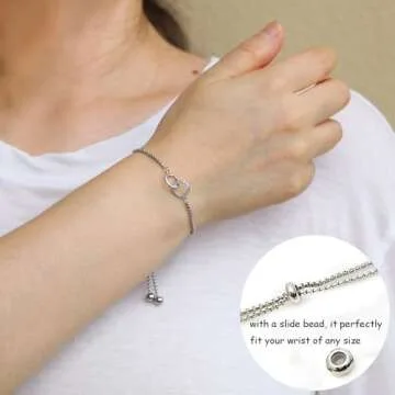 RZKING Interlocking Circles Bracelet for Best Friends