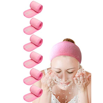 EURICA Spa Headband Pack of 6 | Soft Non-slip Velcro Hair Wraps for Self-Care