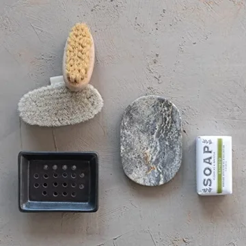 Elegant Grey Travertine Soap Dish for Stylish Bathrooms