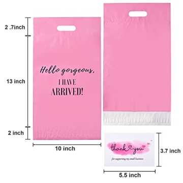 50 Poly Mailers with Thank You Cards for Small Business