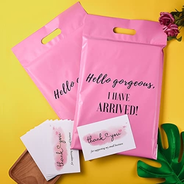 50 Poly Mailers with Thank You Cards for Small Business