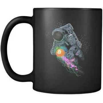 Bitcoin BTC Coffee Mug - Funny Astronaut Design