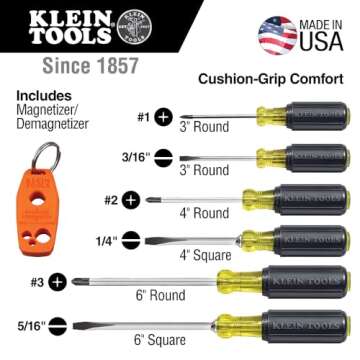 Klein Tools 85146 Precision Screwdriver Set - 6 Pcs with Magnetizer