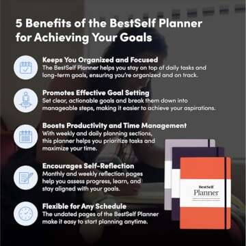 Self Planner by BestSelf — Undated 6 Month Life Planner for Time Management, Improving Productivit...