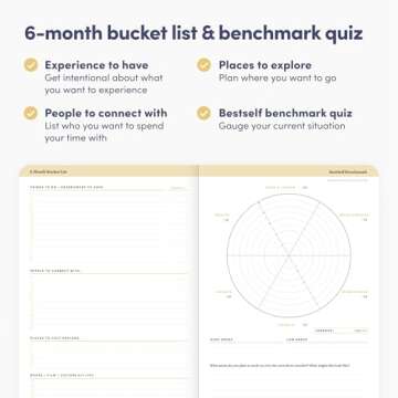 Self Planner by BestSelf — Undated 6 Month Life Planner for Time Management, Improving Productivity, Scheduling and Achieving Goals — 7"x10” Notebook (Black)