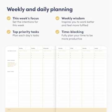Self Planner by BestSelf — Undated 6 Month Life Planner for Time Management, Improving Productivity, Scheduling and Achieving Goals — 7"x10” Notebook (Black)