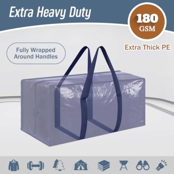 Extra Heavy Duty Moving Bags - 6 Pack Durable Storage Totes