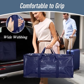 Extra Heavy Duty Moving Bags - 6 Pack Durable Storage Totes