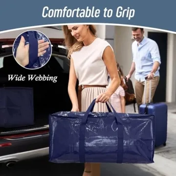 Extra Heavy Duty Moving Bags - 6 Pack Durable Storage Totes