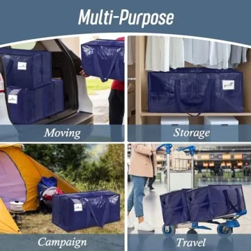 Extra Heavy Duty Moving Bags - 6 Pack Durable Storage Totes
