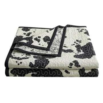 Indigo Hill Cow Print Quilt Set for Rustic Bedroom Style