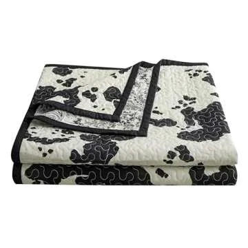 Indigo Hill Cow Print Quilt Set for Rustic Bedroom Style
