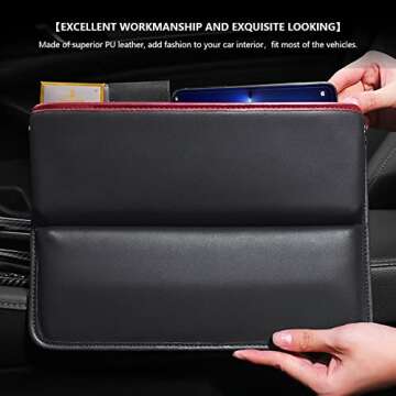 LEIWOOR Car Seat Gap Filler Organizer，Multifunctional PU Leather Console Side Pocket Organizer for...