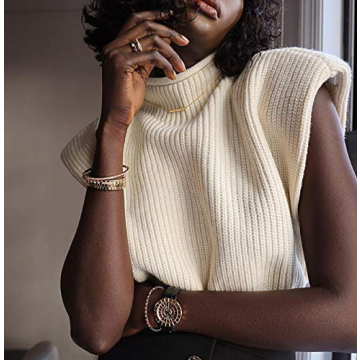 NUFIWI Women’s Stylish Knit Sweater Vest Turtleneck