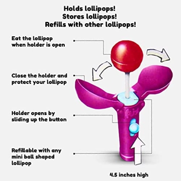 Pop Ups! Baseball Lollipop Holder - 12 Lollipops with Cases - Individually Wrapped Candy Party Favors - Baseball Candy - Bulk Set of 12