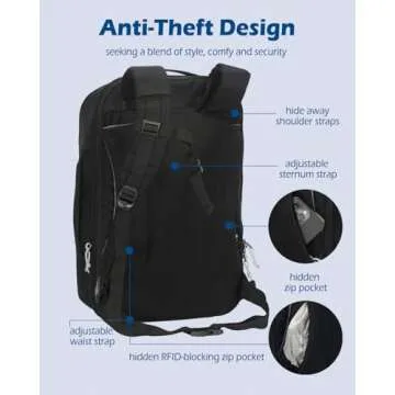 Hynes Eagle 40L Travel Backpack for Laptop and Leisure